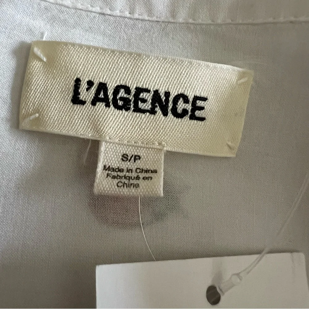 NWT L'Agence White Camille Ladybug Print Button-Up Shirt Size S - Picture 5 of 16